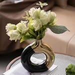 Ceramic Flower Vases For Living Room Luxury Nordic Plant Pot,Dinning Table Hotel Home Decoration,Wedding Festival Artwork Golden - Image 4