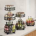 Rotatable Kitchen Storage Rack kitchen Accessories Spice Storage Rack Clean Storage 360 Degrees Rotatable Organizer Turntable - Image 4