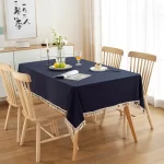 Cotton Green Easter Pure Color Tassels Cotton Tablecloth Washed  Christmas Table Cover for Home Party Dining table Decora - Image 15