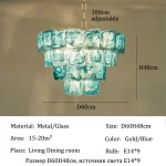 Post-modern Luxury Ceiling Chandeliers Vintage Amber/blue Glass LED Pendant Lights Living Dining Room Home Decor Hanging Lamps - Image 7