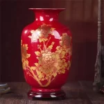 New Chinese Style Vase Jingdezhen Yellow Crystal Glaze Flower Vase Home Decor Handmade Shining Famille Rose Vases - Image 9
