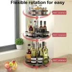 Rotatable Kitchen Storage Rack kitchen Accessories Spice Storage Rack Clean Storage 360 Degrees Rotatable Organizer Turntable - Image 2