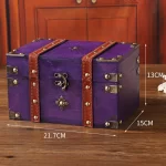 Practical Home Office Storage Box Storage Box Password Storage Box Retro Wooden Storage Box Versatile Functionality - Image 11