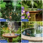 Solar Fountain with 6 Nozzles - 1.4W Solar Panel Floating Water Pump for Bird Baths, Pools, Garden DIY Waterfall Yard Decor - Image 2