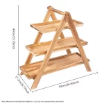 Wooden Three-Layer Serving Trays, Cupcake Stand, Fruit Cake Stand, Dessert Serving Tray, Detachable Rectangle Platter, 3 Tiered - Image 6