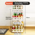 Rotatable Kitchen Storage Rack kitchen Accessories Spice Storage Rack Clean Storage 360 Degrees Rotatable Organizer Turntable - Image 13