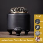 Antique lotus Plug-in style incense burner, Digital electronic temperature regulating Aromatherapy burner, Tea room decorations - Image 4