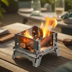 Camping Heater Portables Grills Stand Mini Stainless Steel Burners Portable Folding Incense Burner Desktop Viewing Stove - Image 2
