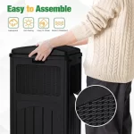 Flamaker 30 Gallon Trash Can, Resin Outdoor Garbage Can with Lid, Waterproof Hideaway Patio Waste Bins for Outside Use (Black) - Image 2