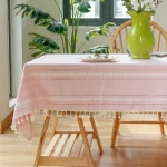 White Hollow-Carved Jacquard Weave Tablecloth,Rectangle Dust-Proof Table Cover,For Kitchen Dinner Party Tabletop Decoration - Image 5