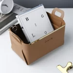 Leather PU Desktop Storage Box Creative Foldable Cosmetic Box with Handle Home Organizer Waterproof Bathroom Storage Basket 2025 - Image 7