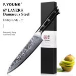 F.YOUNG Professional Kitchen Knives Damascus Steel Japanese Chef Knife Slicer Sashimi Utility Fruit Cooking Kitchenware Utensils - Image 16