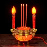 Plastic Offering Buddha Simulated Candlestick, Home Offering Incense Burner, God of Wealth Candle Holder - Image 3