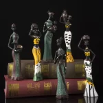 African Black Woman Figurines Sculptures Friends Gift Home Ornamenten Hars Retro Ambachten Accessories Shelf Decoration - Image 4