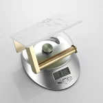 White Marble Bathroom Tissue Holder Wall Mounted Roll Holder Phone Holder 304 Stainless Steel Brushed Gold Bathroom Storage Rack - Image 5