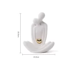 Yoga couple ceramic ornament Couple Figurines Ceramic Statue Hugging Lovers Tabletop Ornament White porcelain Decoration Crafts - Image 6