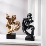 Vilead Couple Statue Lover Sculptures Tabletop Shelf Decor Anniversary Wedding Gift Home Interior Contemporary Mantel Bookshelf - Image 5