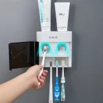 Magnetic Toothbrush Holder Storage Rack Automatic Toothpaste Dispenser Wall-Mounted Waterproof Bathroom Storage Accessories Set - Image 18