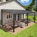 20'x10' Gazebo for Patio, Premium Pergola with Sloped Roof, Large Wall-Mounted Heavy Duty Awnings, for Backyard, Patio - Image 2