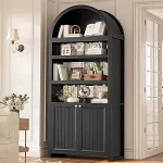 81-inch tall arched cabinet, bookcase with storage space, six-tiered bookshelf in a medieval-modern style, Customizable - Image 8