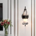 Modern Luxury Marble Wall Sconce Candle Holder Natural Stone Wall Lamp for Bedroom Living Room Home Decor Bedside Lighting - Image 4