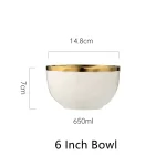 1pcs White Ceramic Plate Phnom Penh Tableware Salad Soup Bowl Food Dinner Dishes Wedding Decoration Dinnerware Household Kitchen - Image 17