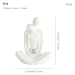 Yoga couple ceramic ornament Couple Figurines Ceramic Statue Hugging Lovers Tabletop Ornament White porcelain Decoration Crafts - Image 7