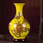 New Chinese Style Vase Jingdezhen Yellow Crystal Glaze Flower Vase Home Decor Handmade Shining Famille Rose Vases - Image 13
