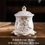 Chinese Creative Relief Ceramic Lotus Buddha Supplies Offering Water Cups, Incense Burners, Vases, Fruit Plates and Ornaments - Image 7