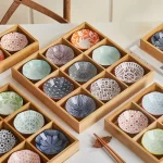 Wooden Tea Cooking Tray Utensils Nine Grids Hot Pot Restaurant Sauce Dish Fruit Platter Four  Grids Ceramic Dishware