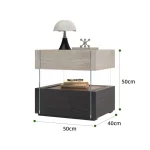 Quiet antique French bedside table, Nordic style suspended bedside cabinet, bedroom glass bedside storage  organization cabinet - Image 9