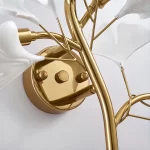 Luxury Gold Ginkgo Leaf Wall Sconce Modern LED Wall Lamp Creative Flower Wall Light Fixture for Bedroom Living Room Home Decor - Image 6