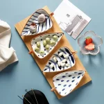 Japanese Ceramic Appetizer Serving Plates Set Hand-painted Underglaze Leaf Design Sauce Dishes for Sushi Salads and Condiments - Image 5