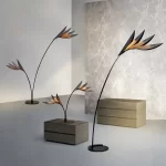 Nordic Floor Lamp Designer Room Decor Living Room Floor Lamp Villa Flamingo Leaf-shaped Table Lamp Standing Light Black - Image 3