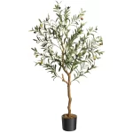1Pc/2Pcs Artificial Olive Tree 4ft / 5ft / 6ft, Large Artificial Plants Fake Plastic Plants in Pot for Home Bedroom Decor - Image 7