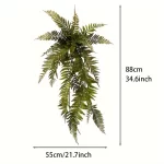 Large Artificial Plants Large Wall Hanging Fern Leaves Vines Boston Fern Bunch Persian Leaves Bunch Fake Green Plants Fake Leav - Image 5
