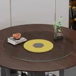 Round Simple Desk Classic European Elegant Cozy Dining Table Italian Design Tavolo Di Pranzo Allungabile Dining Room Furniture - Image 4