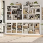 75" Tall Book Shelf and Bookcase, 47" Wide Bookshelf with Drawers, Modern 9 Tier Bookcase with Storage, Large Wood, Customized - Image 4