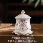 Chinese Creative Relief Ceramic Lotus Buddha Supplies Offering Water Cups, Incense Burners, Vases, Fruit Plates and Ornaments - Image 11
