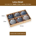 Wooden Tea Cooking Tray Utensils Nine Grids Hot Pot Restaurant Sauce Dish Fruit Platter Four  Grids Ceramic Dishware - Image 32