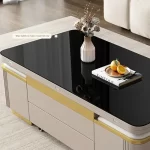 Modern Marble Folding Coffee Table With Storage For Living Room, Table Basse Furniture For Terrace And Lounge Side Table Möbel - Image 5
