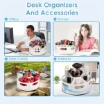 360° Rotating Desk Organizer With 7 Removable Bins – Multi- Pen Holder Stationery Organizers Accessories Office School Supplies - Image 5