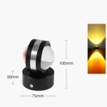 Modern Wall Sconce Double Sided Lens Sunset Bedside Painting Aisle Home Atmosphere Wall Scone 360° Rotating Wall Lamp - Image 15