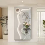 Modern Light Luxury Entrance Hall Decoration Feeling Lights Corridor Hanging Three-dimensional Sandstone Texture Mural Painting - Image 3