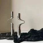 Silver Candle Holder Metal Candelabra Luxury Double Headed Center Table Candle Holders Living Room Home Decoration Gift Ideas - Image 3