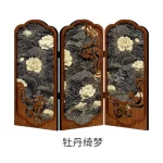 Tabletop screen painting antique living room folding edge cabinet decoration decoration Creative peony gift gift - Image 6