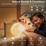Sunrise Alarm Clocks for Heavy Sleepers,Night Lamp Clocks for Bedrooms with Moon Light,10 Light Effects,30/60/90 Timer,10 Sleep - Image 6