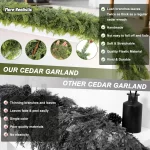 5/6/9ft Christmas Pine Garlands Real Touch Cedar Garland Xmas Indoor Fireplace Home Decor Artificial Plants Hanging Adorn Wreath - Image 6