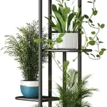 4-Tier Metal Plant Stand for Indoor Outdoor Use, Corner Shelf for Garden Balcony Living Room Patio