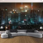Cyberpunk Future Steam City Home Tapestry Art Wall Hanging Psychedelic Galaxy Hippie Retro Anime  Background Decoration - Image 10